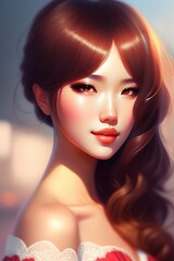 Obraz premium portrait of a woman with hair