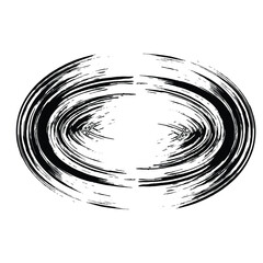 Hand Drawn Horizontal Oval line Bold Stroke Shape Abstract rounded shape