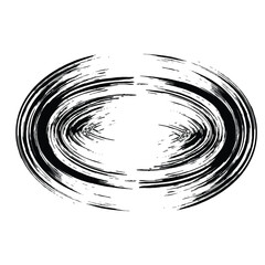 Hand Drawn Horizontal Oval line Bold Stroke Shape Abstract rounded shape