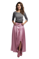 Fototapeta premium female in party trendy clothes, shoes isolated on transparent background.
