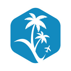 Fototapeta na wymiar Travel beach logo design icon vector.