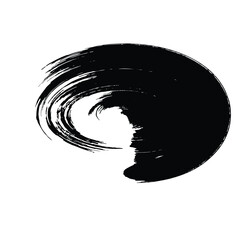 Hand Drawn Horizontal Oval line Bold Stroke Shape Abstract rounded shape