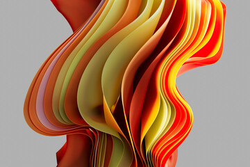 3D render of abstract wavy sheets