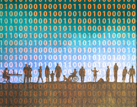 Binary code against diverse group of people