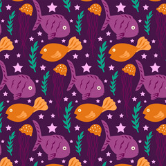 Sea Fish Pattern Background