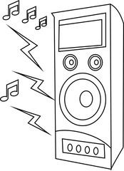 Sound Speaker Outline 