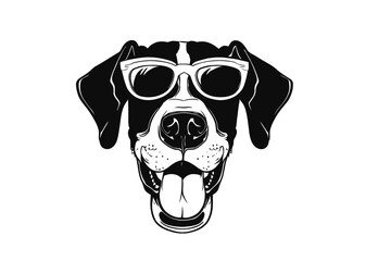 Cool Great Dane: A Vector Illustration of a Stylish Great Dane Dog in Sunglasses
