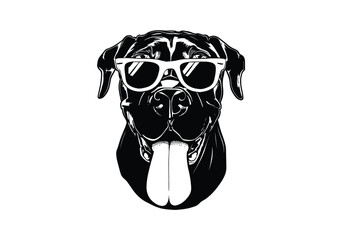 Cool Great Dane: A Vector Illustration of a Stylish Great Dane Dog in Sunglasses