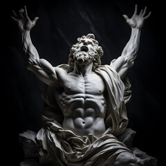 Greek god, marble statue