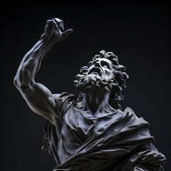 Greek god, marble statue