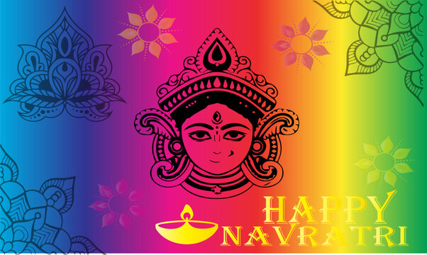 Happy Navratri Template Vector image
