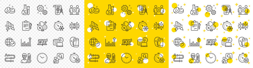 Outline Work time, 5g internet and Ethics line icons pack for web with Face biometrics, Inspect, World statistics line icon. Divider document, Efficacy, Copyright laptop pictogram icon. Vector