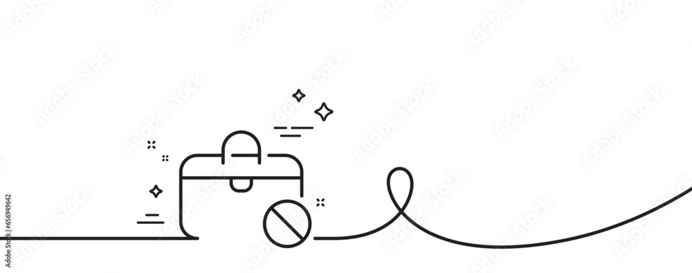 Poster jobless line icon. continuous one line with curl. unemployment person sign. jobs hire symbol. jobles