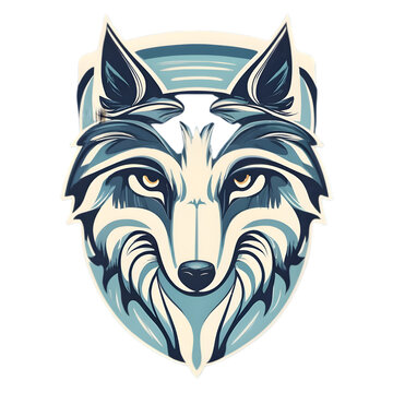 Wolf logo illustration art with a transparent background generative AI.