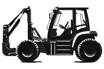 Silhouette of Construction equipment