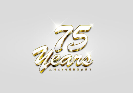 Seventy five years light luxury anniversary card template