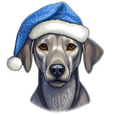 Cute Blue Lacy Christmas Clipart Illustration