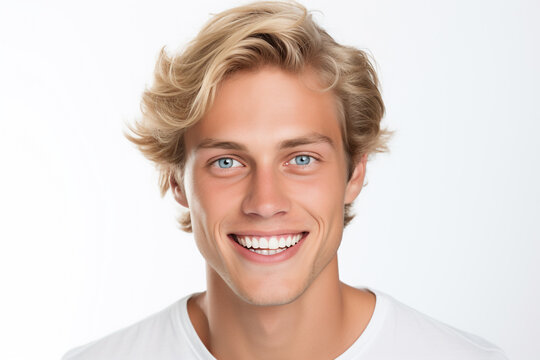 Portrait of a handsome blond man smiling