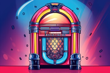 Jukebox Retro-styled vector illustration - Vintage Vibes - AI Generated