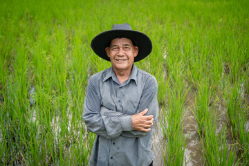 Image of a farmer standing in a field