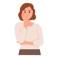 young woman with a worried face