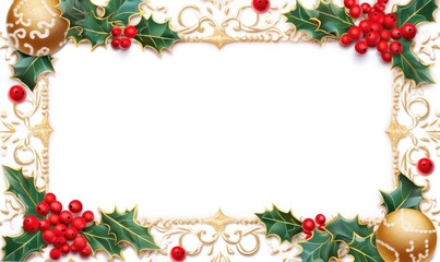 christmas decoration frame with white background for text and wishes