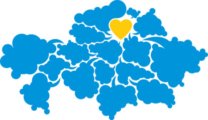 map of Kazakhstan made of bubbles