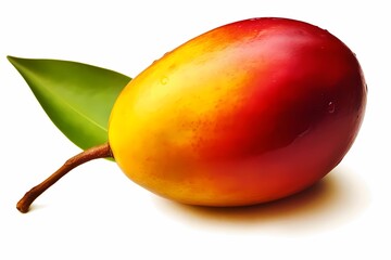 Juicy mango, Sweet, advertising banner isolated on white background, AI generated.