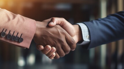 Sealing a deal with a firm handshake