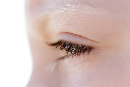 Cornea of girl with with eyelash