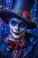 dressed up person carnival mask