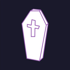 Obraz premium Icon of closed coffin in naive style.