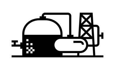 Black and white simple Biogas Plant icon