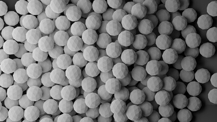 close up of faceted 3d spheres made in blender