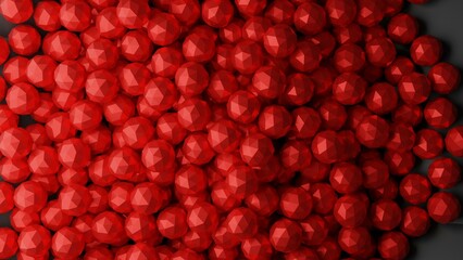 close up of faceted 3d spheres made in blender