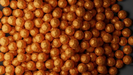 close up of faceted 3d spheres made in blender