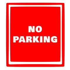 no park no parking sign red white illustration