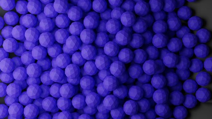 close up of faceted 3d spheres made in blender