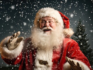 Santa Clause, Christmas Eve, magical scene, Generative AI