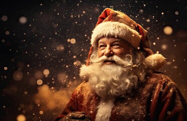 Santa Clause, Christmas Eve, magical scene, Generative AI