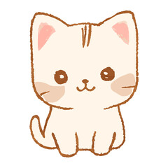 Cute cat cartoon isolated on the background, generative AI