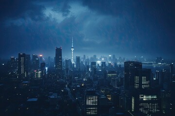 Fototapeta na wymiar Night atmosphere of Tokyo in Japan