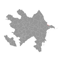Sumgait city map, administrative division of Azerbaijan.