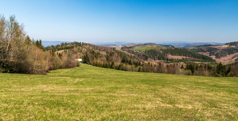 View from Vrchrieka hill in Javorniky mountains in Slovakia