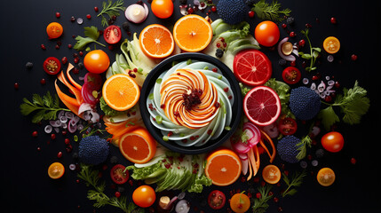 Culinary Kaleidoscope: A mesmerizing kaleidoscope refracting the myriad colors and tastes of delicacies