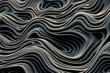 Continuous pattern of intricate undulating forms. Generative AI