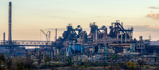 Azovstal plant destroyed during the war in Mariupol Ukraine