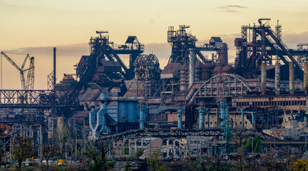 Azovstal plant destroyed during the war in Mariupol Ukraine