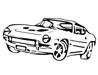 Outline of a car. Silhouette of a automobile