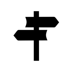 crossroad direction sign with flat design